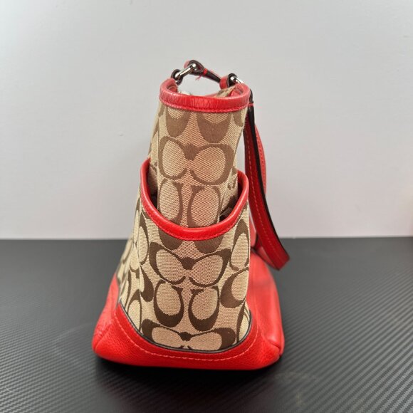 Coach 23297 Park Signature C Print Carrie Tote Shoulder Bag Purse Vermilion - Picture 4 of 16